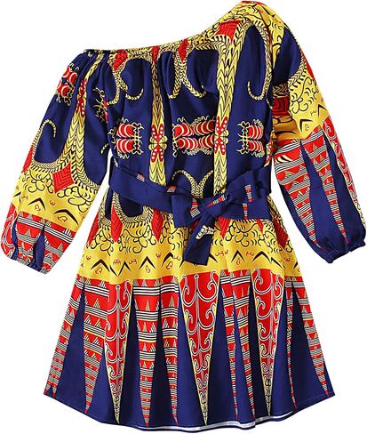 Jascaela Baby Girls Cute Long Long Counding Boho Ploral Print Print Pressed Short Dress Party Stails in Kuwait