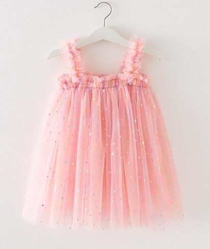 Baby Girls Tulle Tutu Dress 2024 Summer Birthday Party Tulle Polka Dot Dresses Size 6M-5T in Kuwait
