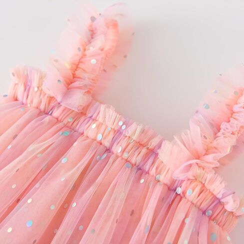 Baby Girls Tulle Tutu Dress 2024 Summer Birthday Party Tulle Polka Dot Dresses Size 6M-5T in Kuwait