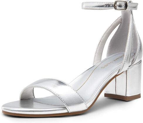 DREAM PAIRS Women's Chunk Low Heels Open Round Toe Ankle Strap Block Heels Party Dress Wedding Sandals in Saudi Arabia