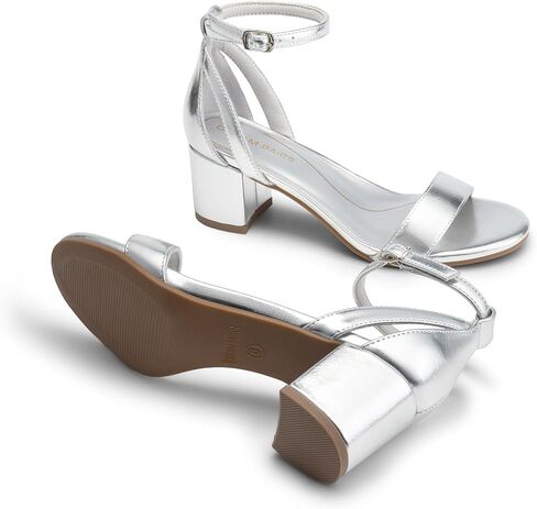 DREAM PAIRS Women's Chunk Low Heels Open Round Toe Ankle Strap Block Heels Party Dress Wedding Sandals in Saudi Arabia