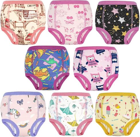 Moomoo Baby Assorbent Potty Training Pants 8 Packs Cotton Training Woyer للبنين والبنات 2T-9T in Kuwait
