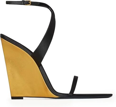 Wedge Sandals for Women Strappy Wedge Heels Pointed Open Toe Heeled Sandals Buckle Ankle Strap Heels Sexy Wedding Dress Shoes in Saudi Arabia