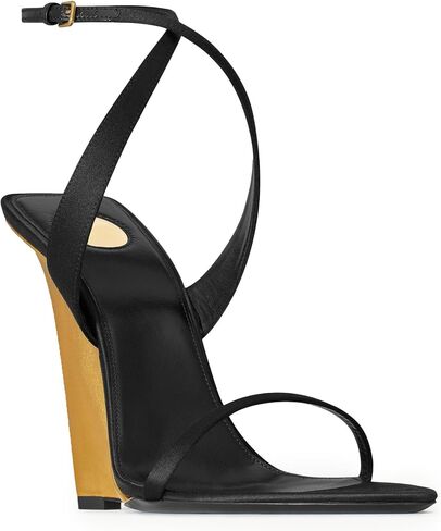 Wedge Sandals for Women Strappy Wedge Heels Pointed Open Toe Heeled Sandals Buckle Ankle Strap Heels Sexy Wedding Dress Shoes in Saudi Arabia