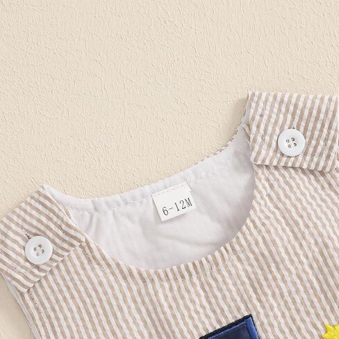 Baby Boy Birthday Outfit Sleeveless 1st Embroidery Birthday Romper Jumpsuit Cute One Piece Cake Smash Outfits in Kuwait