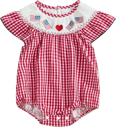 Amiblvowa Baby Girl 1st Birthday Outfit Sleeveless Embroidery Smocked Romper 1 Year Old Smash Cake Clothes in Kuwait