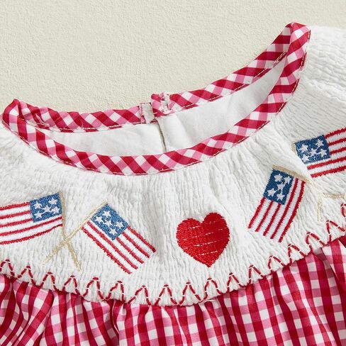 Amiblvowa Baby Girl 1st Birthday Outfit Sleeveless Embroidery Smocked Romper 1 Year Old Smash Cake Clothes in Kuwait