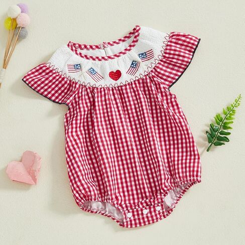 Amiblvowa Baby Girl 1st Birthday Outfit Sleeveless Embroidery Smocked Romper 1 Year Old Smash Cake Clothes in Kuwait