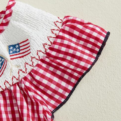 Amiblvowa Baby Girl 1st Birthday Outfit Sleeveless Embroidery Smocked Romper 1 Year Old Smash Cake Clothes in Kuwait