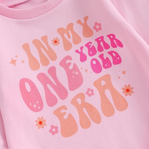 DuAnyozu First Birthday Girl Outfit Baby Sweatshirt Romper Fall Long Sleeve Bodysuit In My One Year Old Era Shirt Clothes in Saudi Arabia