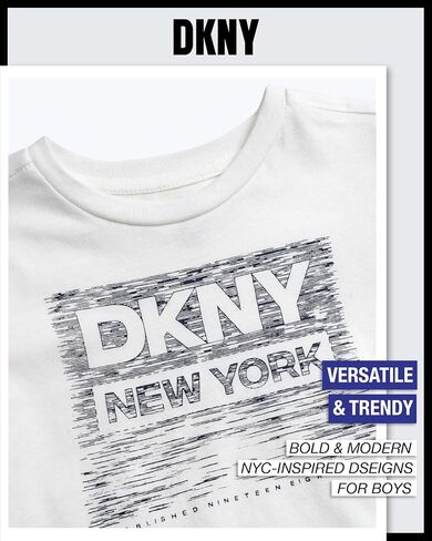 DKNY Baby Boy's Active Sweatsuit Set - T-Shirt, Zip Up Windbreaker Jacket with Hood, and Jogger Playwear Set (Sizes: 12M-7) in Saudi Arabia