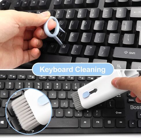 Enfudid 7-in-1 Electronics Cleaner Kit - Keyboard kit, Portable Multifunctional Cleaning Tool for PC Monitor/Earbud/Cell Phone/Laptop/Computer/Bluetooth Earphones (with Fluid), Sky Blue in Saudi Arabia