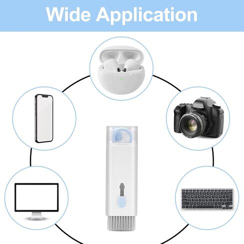 Enfudid 7-in-1 Electronics Cleaner Kit - Keyboard kit, Portable Multifunctional Cleaning Tool for PC Monitor/Earbud/Cell Phone/Laptop/Computer/Bluetooth Earphones (with Fluid), Sky Blue in Saudi Arabia