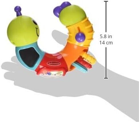 Infantino Topsy Turby Twist and Play Caterpillar حشرجة الموت - الجسم الدوار ، حلقات الانزلاق ، صانعي المرآة والضوضاء - لعبة النشاط لأعمار 6 أشهر + in Kuwait