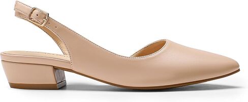DREAM PAIRS Womens Slingback Kitten Low Block Heels Closed Pointed Toe Ankle Strap Elegant Dressy Pumps Wedding Party Dress Shoes for Women in Saudi Arabia