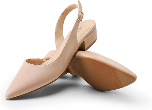 DREAM PAIRS Womens Slingback Kitten Low Block Heels Closed Pointed Toe Ankle Strap Elegant Dressy Pumps Wedding Party Dress Shoes for Women in Saudi Arabia