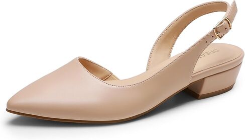 DREAM PAIRS Womens Slingback Kitten Low Block Heels Closed Pointed Toe Ankle Strap Elegant Dressy Pumps Wedding Party Dress Shoes for Women in Saudi Arabia