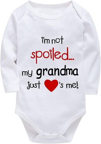 I'm Not Spoiled My Grandma Just Loves Me Romper for Boy Long Sleeve Baby Girls Bodysuits in Saudi Arabia
