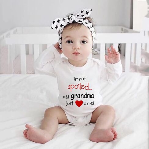 I'm Not Spoiled My Grandma Just Loves Me Romper for Boy Long Sleeve Baby Girls Bodysuits in Saudi Arabia