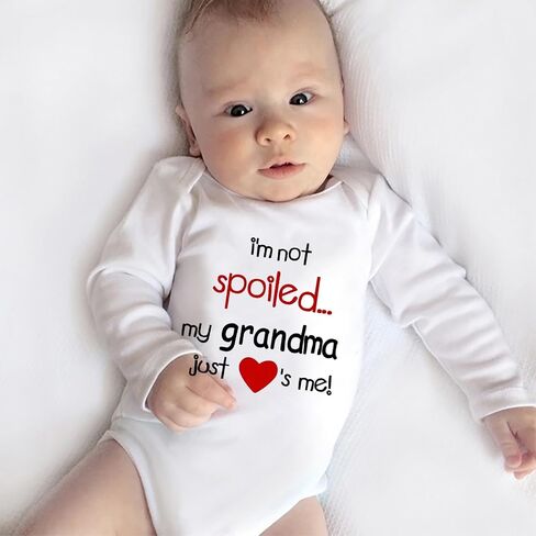 I'm Not Spoiled My Grandma Just Loves Me Romper for Boy Long Sleeve Baby Girls Bodysuits in Saudi Arabia