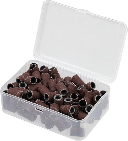 Vocoste 100 قطعة 320 عصابات الصنفرة الحبيبة مع مربع مجاني ، أكمام الصنفرة الرملية الأسطوانة لأدوات الصنفرة الأظافر البنية in Kuwait