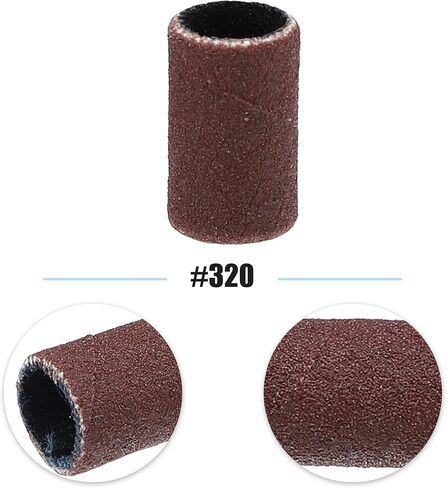 Vocoste 100 قطعة 320 عصابات الصنفرة الحبيبة مع مربع مجاني ، أكمام الصنفرة الرملية الأسطوانة لأدوات الصنفرة الأظافر البنية in Kuwait