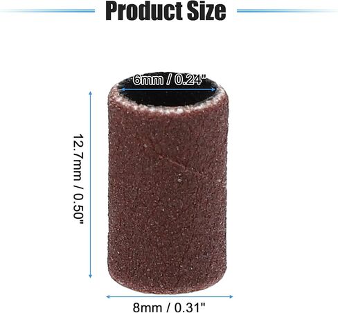 Vocoste 100 قطعة 320 عصابات الصنفرة الحبيبة مع مربع مجاني ، أكمام الصنفرة الرملية الأسطوانة لأدوات الصنفرة الأظافر البنية in Kuwait