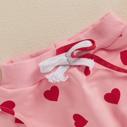 Toddler Baby Girl Valentines Day Clothes Letter Heart Print Long Sleeve Sweatshirt Pants Headband 3 Piece Outfit Set in Kuwait