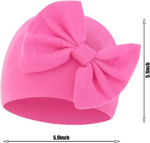 Newborn Baby Hospital Hats Beanie Bow Infant Caps Baby Cotton Cloth Turban Toddler Rabbit Ear Hat for 0-6 Months ﻿ in Saudi Arabia