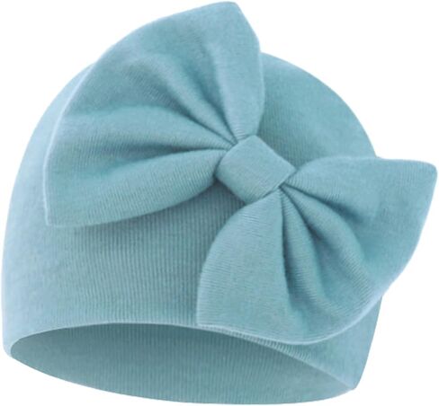 Newborn Baby Hospital Hats Beanie Bow Infant Caps Baby Cotton Cloth Turban Toddler Rabbit Ear Hat for 0-6 Months ﻿ in Saudi Arabia