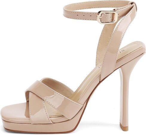 Heels for Women Platform Sandals Womens Chunky High Heels Open Toe Heeled Sandals Ankle Strap Womens Wedding Party Dress Shoes in Kuwait