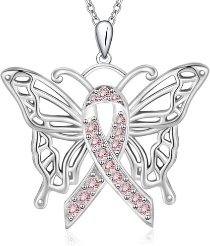 أمي جديدة لتكون هدية أم من ملاك قلادة الإجهاض الهدايا التذكارية الأمينة الفضية الاسترليني لتكون قلادة للنساء ماما المجوهرات شرائط وردية الوردي قلادة الوعي بسرطان الثدي قلادة أمي. in Kuwait