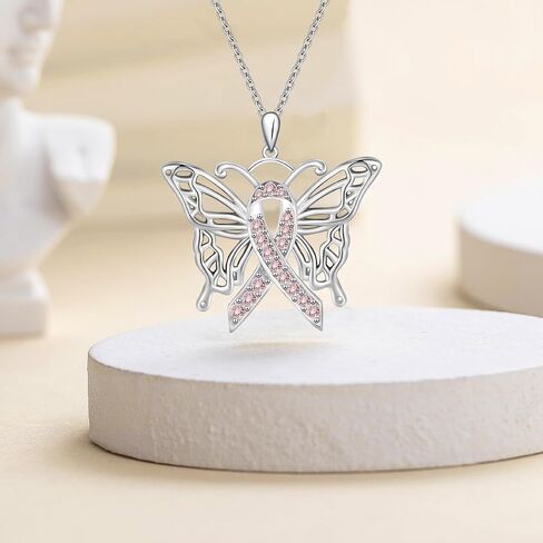 أمي جديدة لتكون هدية أم من ملاك قلادة الإجهاض الهدايا التذكارية الأمينة الفضية الاسترليني لتكون قلادة للنساء ماما المجوهرات شرائط وردية الوردي قلادة الوعي بسرطان الثدي قلادة أمي. in Kuwait