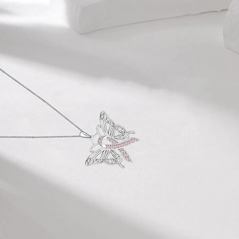 أمي جديدة لتكون هدية أم من ملاك قلادة الإجهاض الهدايا التذكارية الأمينة الفضية الاسترليني لتكون قلادة للنساء ماما المجوهرات شرائط وردية الوردي قلادة الوعي بسرطان الثدي قلادة أمي. in Kuwait