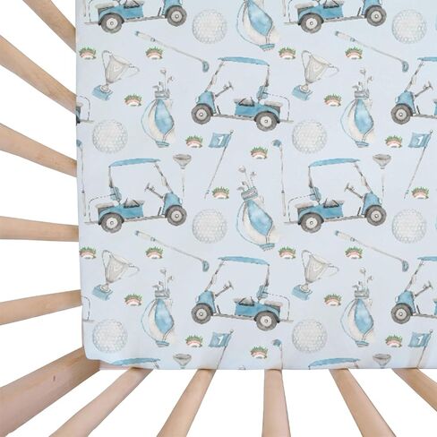 Baby Boys Standard Crib Cover Covering Golf Gear Sport ، ألوان مائية قفازات الكرة القفازات عصا دافئة ملاءمة مرتبة طفل صغير ، ناعمة in Kuwait