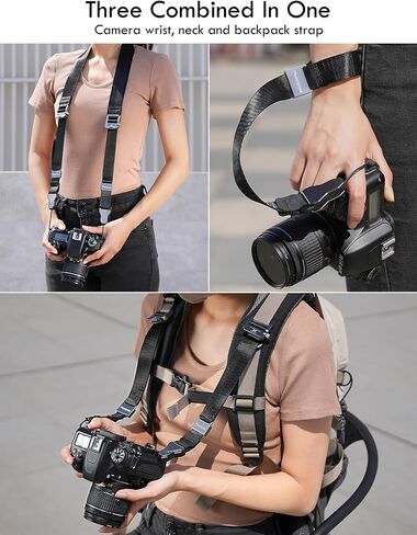 حزام الكاميرا - معصم الكاميرا والرقبة 2 في 1 - أحزمة الكاميرا السريعة القابلة للتعديل للمصورين جميع DSLR in Saudi Arabia