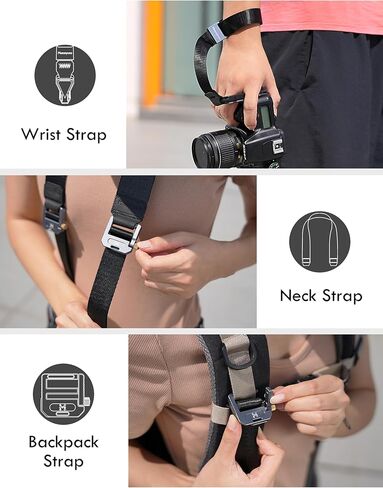حزام الكاميرا - معصم الكاميرا والرقبة 2 في 1 - أحزمة الكاميرا السريعة القابلة للتعديل للمصورين جميع DSLR in Saudi Arabia