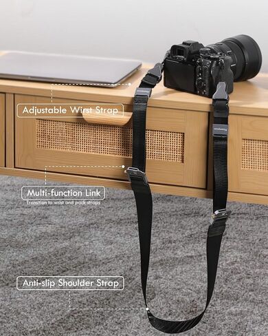 Camera Strap - Camera Wrist & Neck Strap 2 in1 - Adjustable Quick Release Camera Straps for Photographers All DSLR in Saudi Arabia
