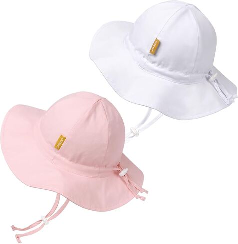 Baby Girl Sun Hat with UPF 50+ Outdoor Adjustable Toddler Beach Hat with Wide Brim Bucket Hats for Kids in Saudi Arabia