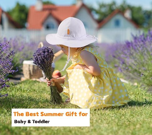 Baby Girl Sun Hat with UPF 50+ Outdoor Adjustable Toddler Beach Hat with Wide Brim Bucket Hats for Kids in Saudi Arabia