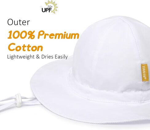 Baby Girl Sun Hat with UPF 50+ Outdoor Adjustable Toddler Beach Hat with Wide Brim Bucket Hats for Kids in Saudi Arabia