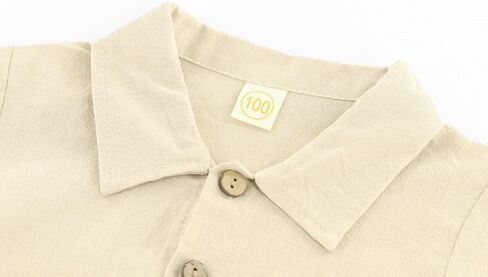ACESTAR Toddler Baby Boys 2 Pieces Cotton Linen Set Long Sleeve Button Down Shirt Casual Pants Sets Spring Fall Outfits in Saudi Arabia