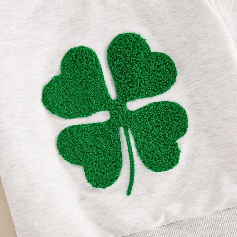 طفل طفل طفل سانت باتريك يوم أربع أوراق البرسيم التطريز سراويل الخصر المرنة مرنة in Kuwait