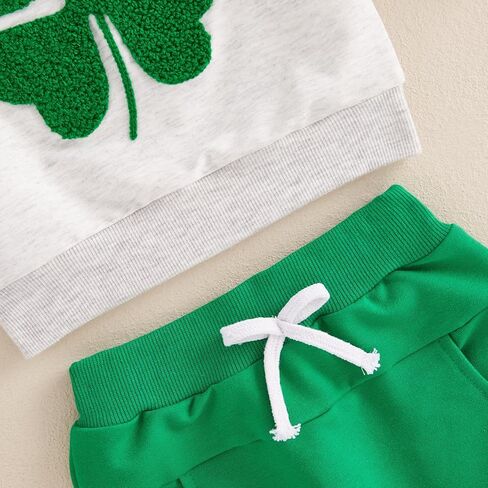 طفل طفل طفل سانت باتريك يوم أربع أوراق البرسيم التطريز سراويل الخصر المرنة مرنة in Kuwait