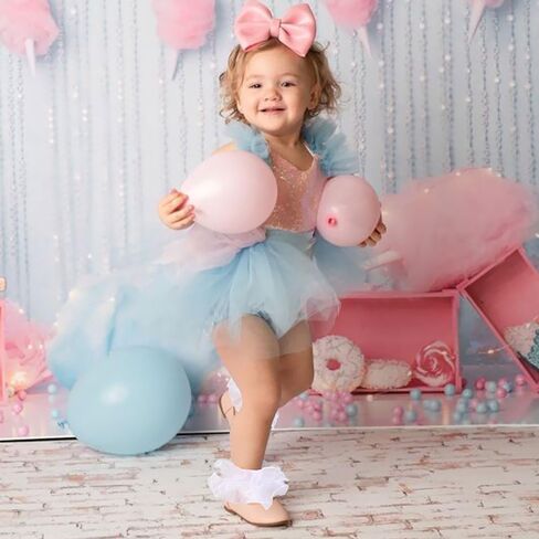 Dreshow Bqubo Girls Girls Socks Double Lace Frilly Dress Socks Turn Cuff Socks Lace Trim for Infant & Toddler & Kids in Kuwait