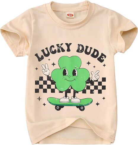 SOFEON Lucky Dude T-Shirt Toddler Boys Girls St Patricks Day Shirts Shamrock Outfits Clover Tees Tops 1-5 Years in Kuwait