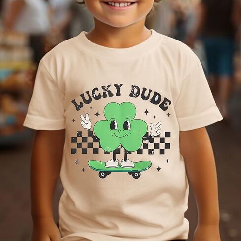 SOFEON Lucky Dude T-Shirt Toddler Boys Girls St Patricks Day Shirts Shamrock Outfits Clover Tees Tops 1-5 Years in Kuwait