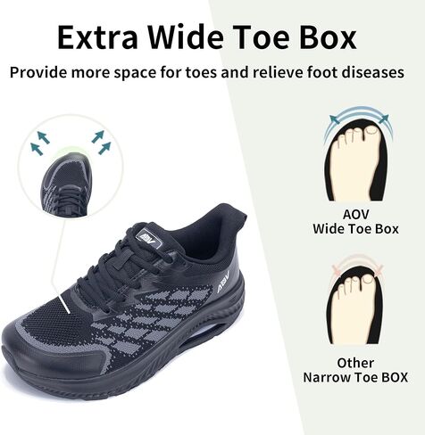 أحذية صناديق ذات إصبع القدم الواسعة للسيدات مع دعم أحذية المشي لأحذية اللفافة الأخمصية أحذية التنس العظوية in Kuwait