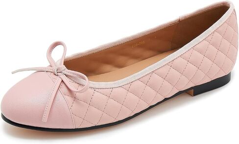 Women's Cap Toe Ballet Flats Two Tone Bow Flats Round Toe Shoes for Women Slip on Casual, Work, Dress Flats Pumps for Women in Saudi Arabia
