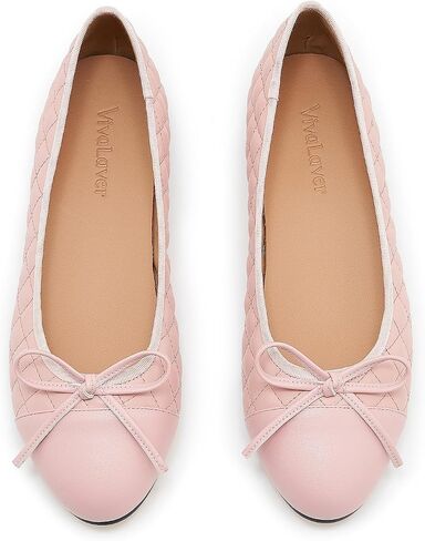 Women's Cap Toe Ballet Flats Two Tone Bow Flats Round Toe Shoes for Women Slip on Casual, Work, Dress Flats Pumps for Women in Saudi Arabia